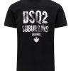 Uomo Dsquared2 | T-Shirt In Cotone Con Logo Frontale