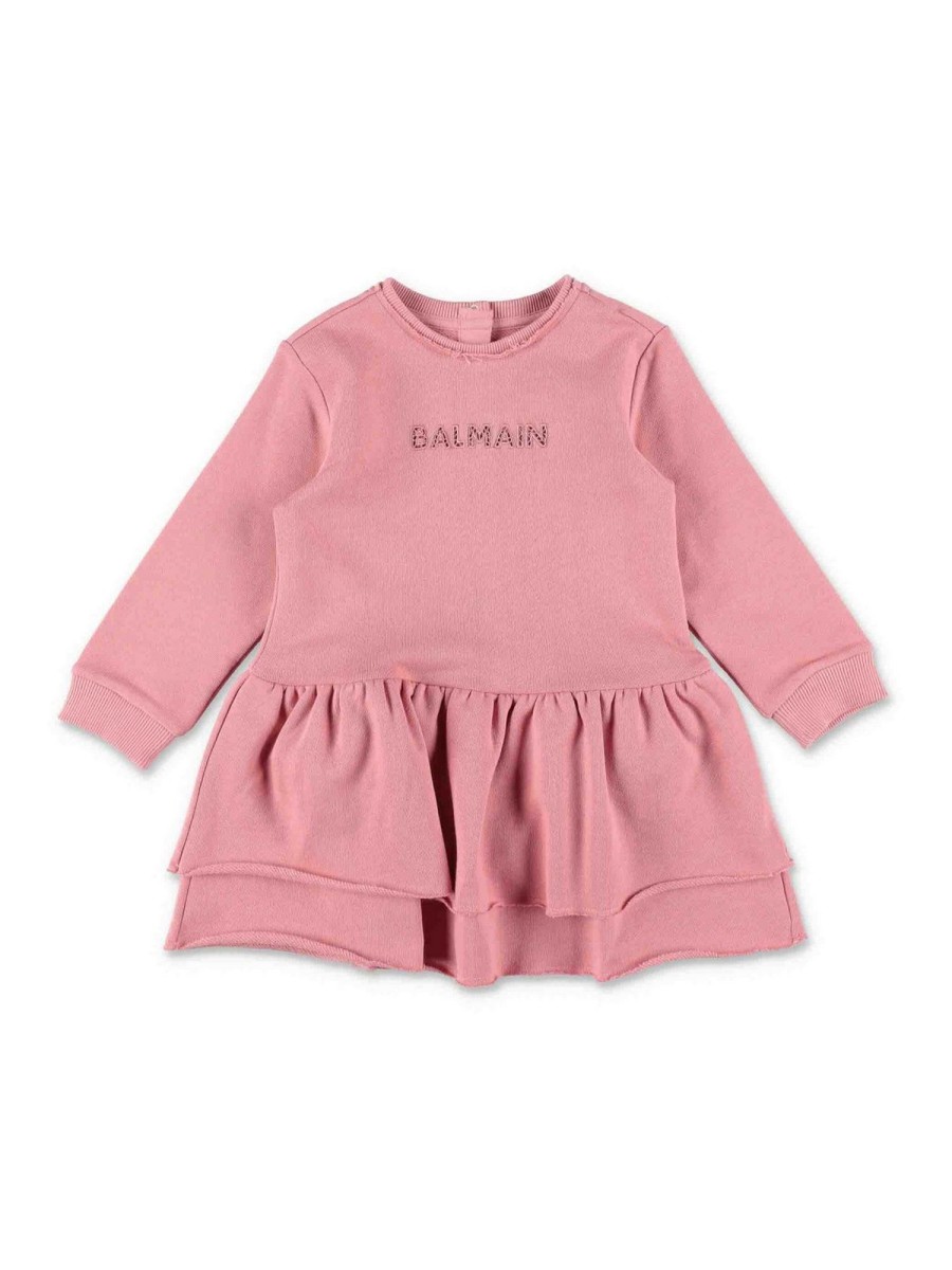 Bambino Balmain | Felpa Balmain Per Neonata Rosa Antico