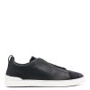 Uomo Zegna | Sneakers In Pelle Con Punta In Camoscio