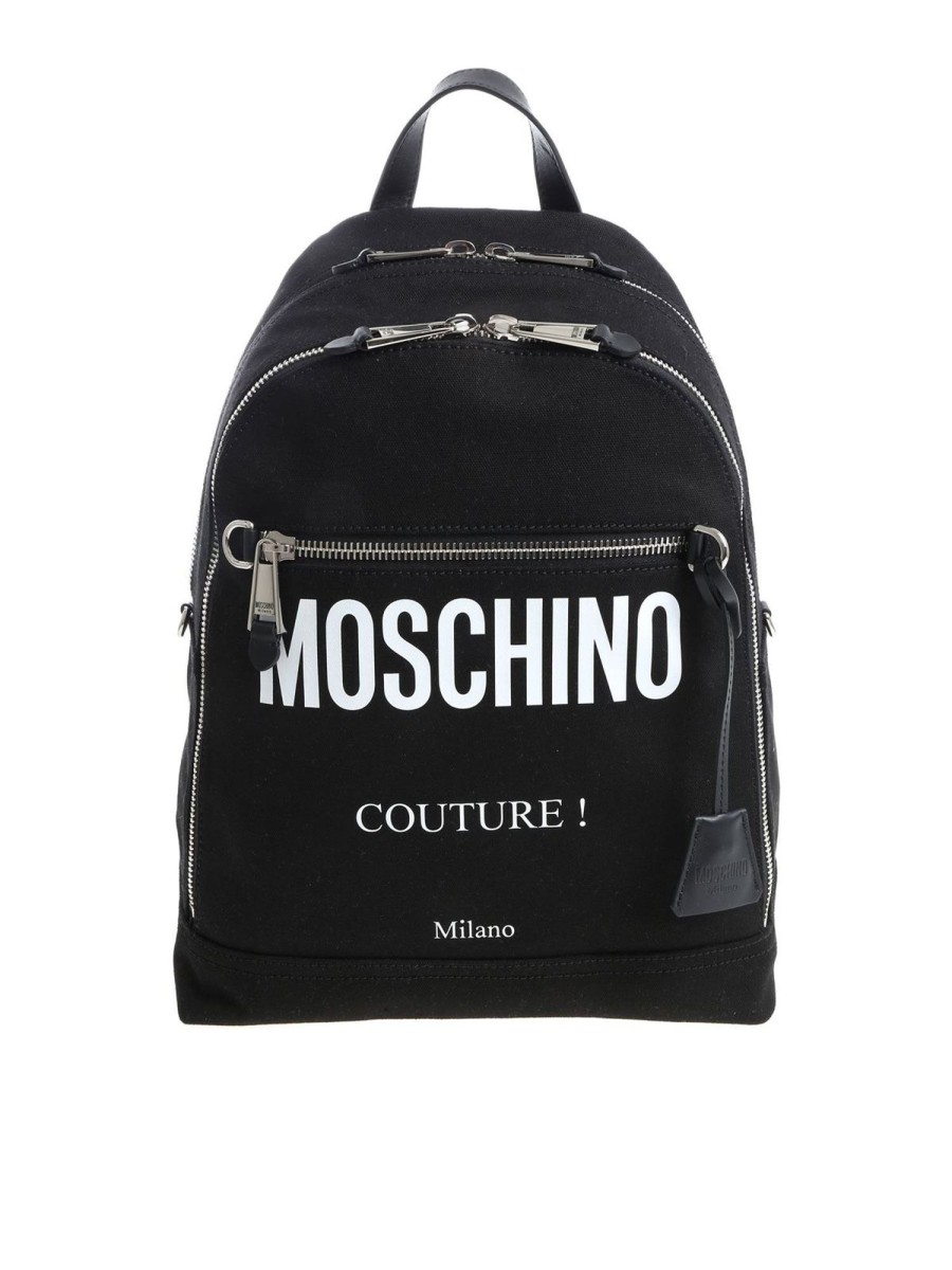 Uomo Moschino | Zaino Logato In Canvas