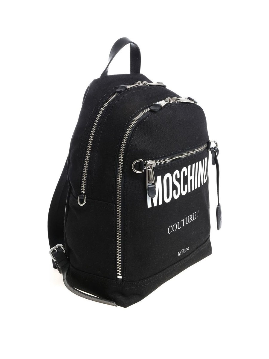 Uomo Moschino | Zaino Logato In Canvas