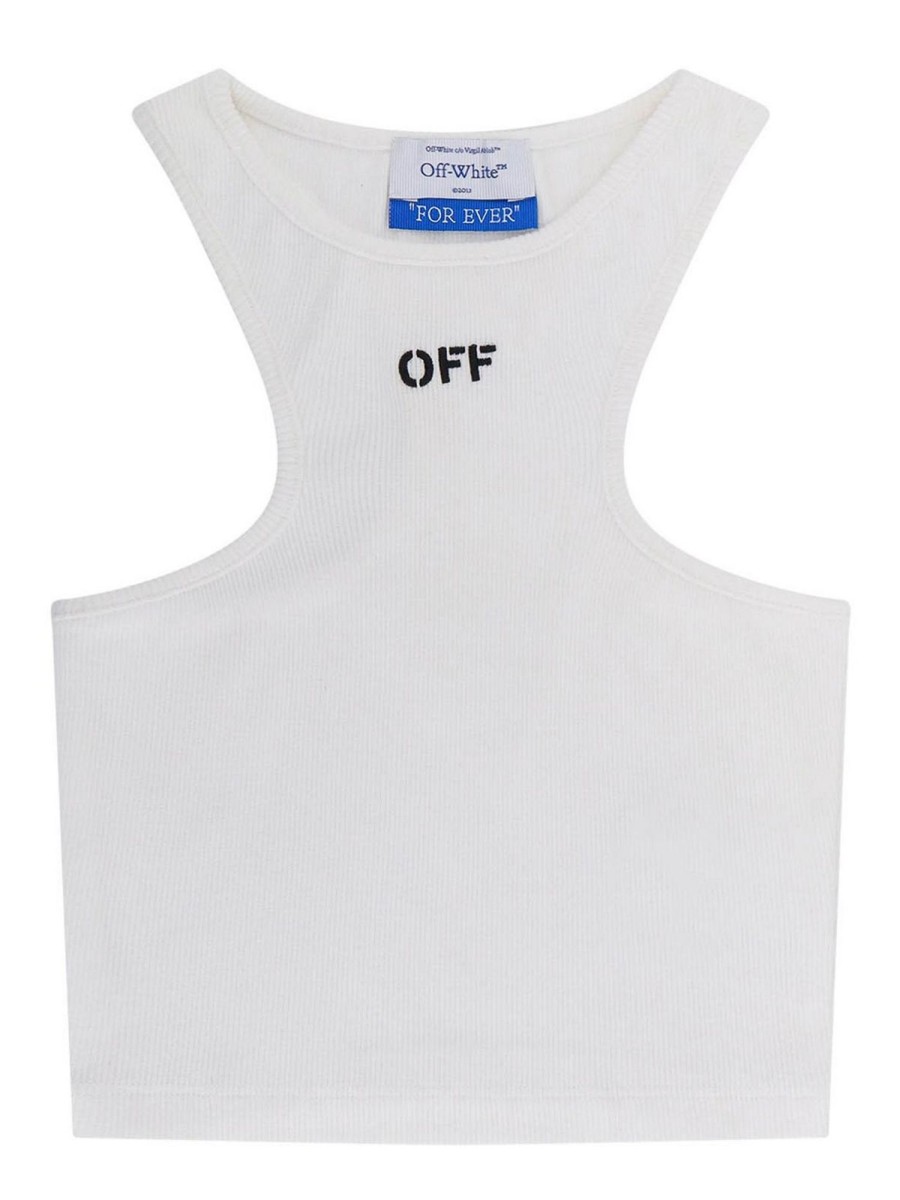 Danna Off-White | Top In Cotone A Costine