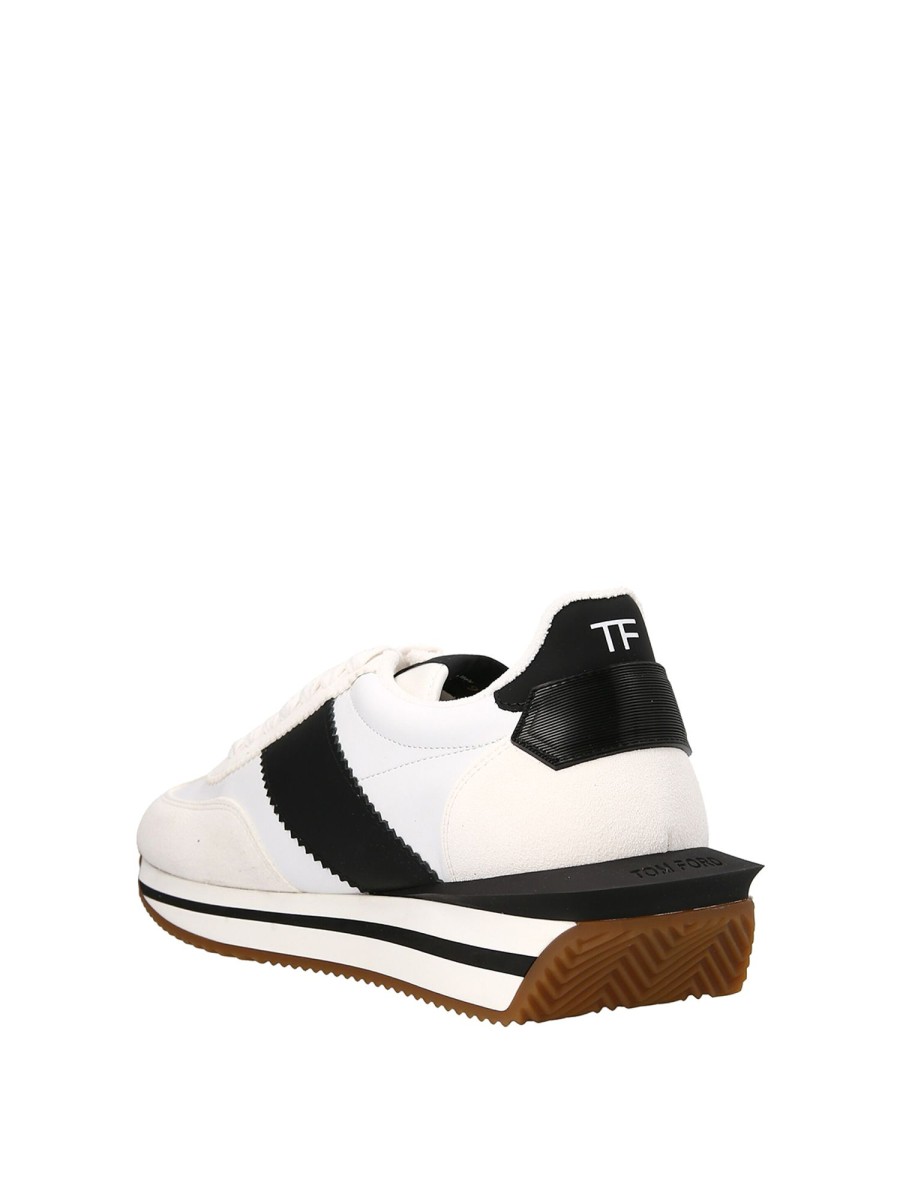 Uomo Tom Ford | Sneaker In Pelle Con Logo