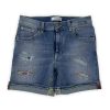 Bambino Dondup | Bermuda In Denim Chiaro Con Strappi