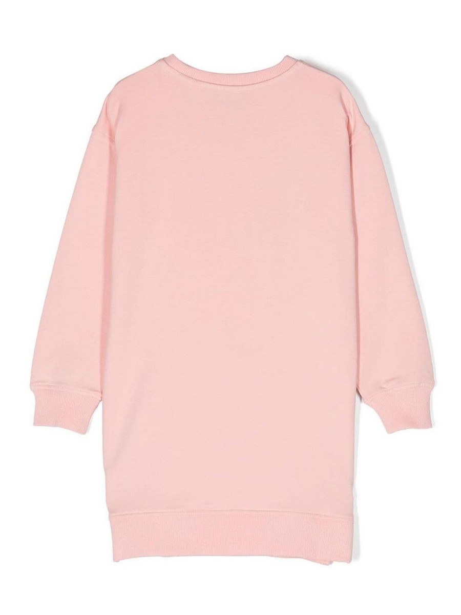 Bambino Moschino | Abito Felpa In Cotone Rosa Con Orsetto