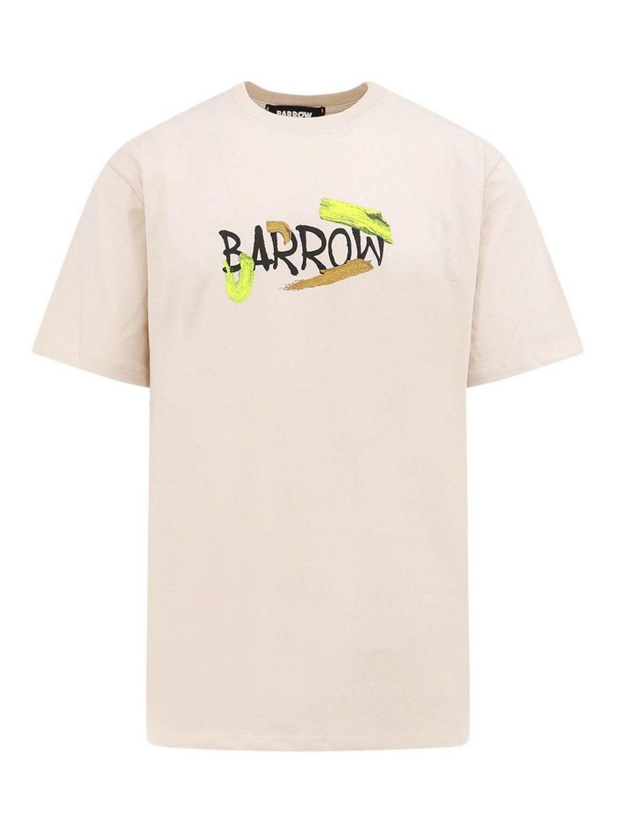 Uomo Barrow | T-Shirt In Cotone Con Logo Frontale