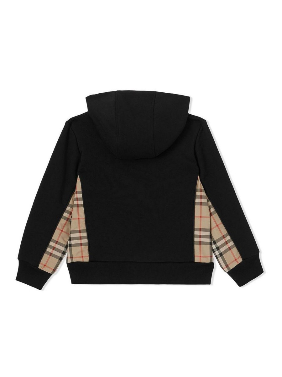 Bambino Burberry | Felpa Con Cappuccio Con Pannello A Quadri