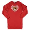 Bambino Moschino | Abito Felpa In Cotone Rosso Con Orsetto