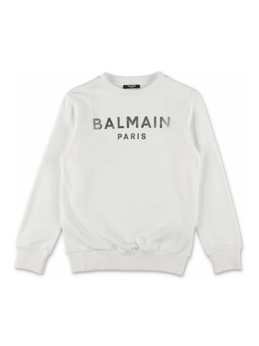 Bambino Balmain | Felpa Per Ragazzo In Cotone Bianco