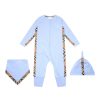 Bambino Burberry | Completo Tre Pezzi Di Colore Azzurro