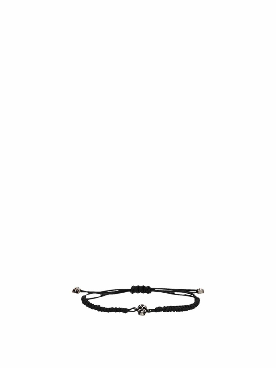 Uomo Alexander Mcqueen | Bracciale In Corda Con Teschi