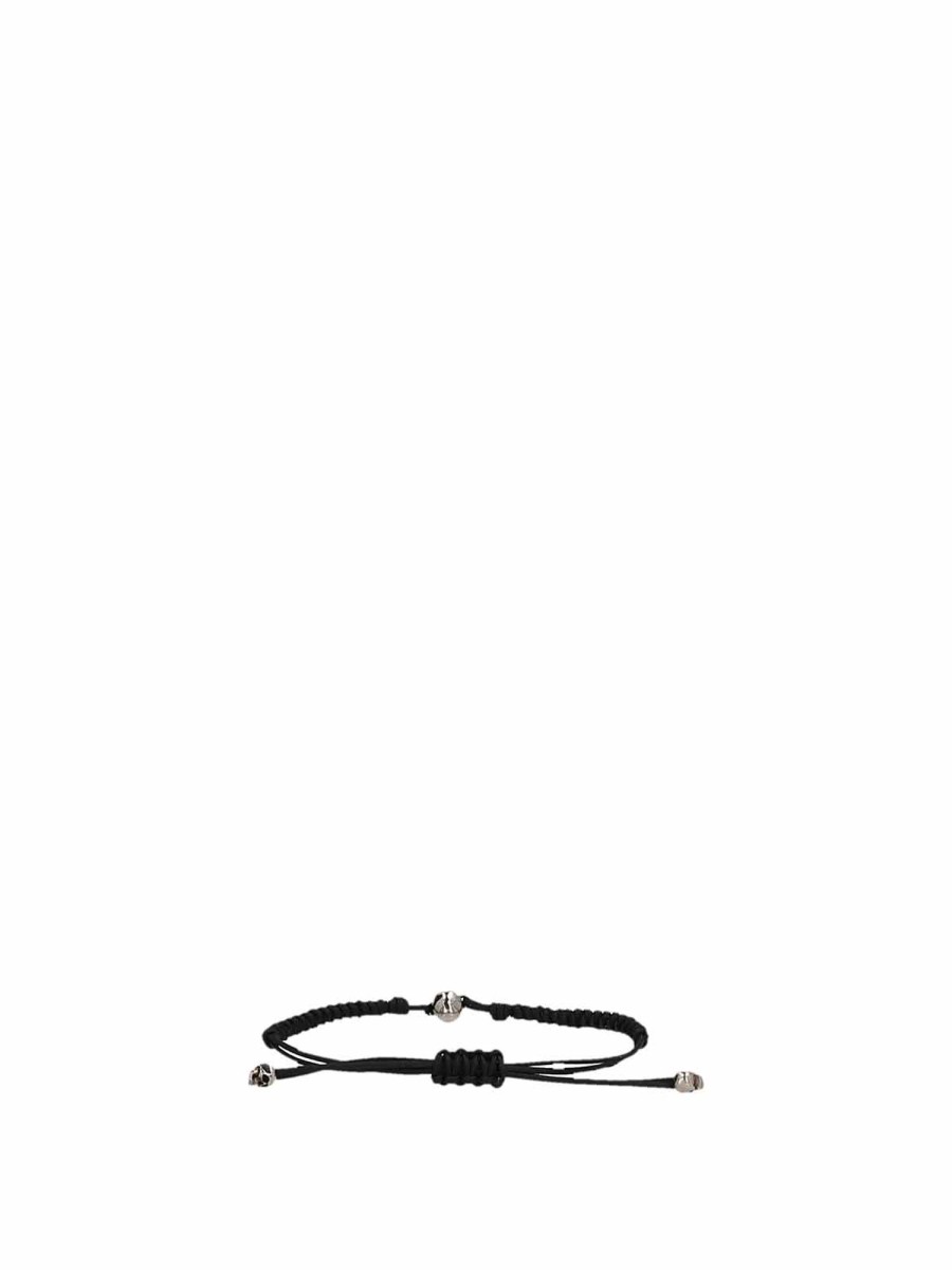 Uomo Alexander Mcqueen | Bracciale In Corda Con Teschi