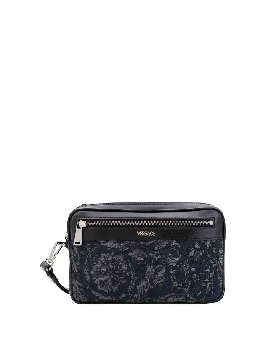 Uomo Versace | Pochette Barocco Jacquard In Pelle