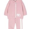 Bambino Moncler Jr | Tuta Con Stampa Logo Rosa Fenicottero