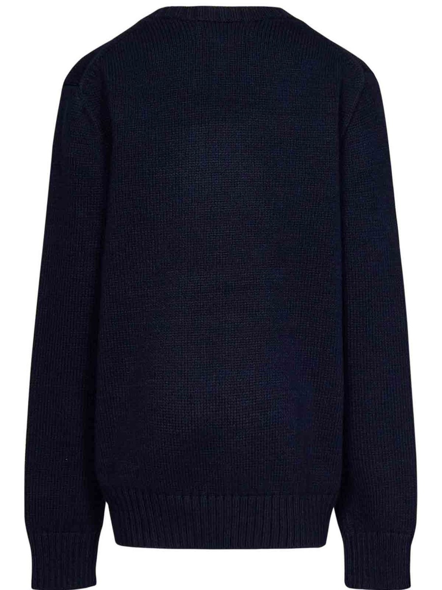 Bambino Polo Ralph Lauren | Maglione Di Lana Blu Navy Da Ragazzo