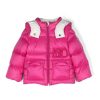 Bambino Moncler Jr | Giubbotto Imbottito Fucsia Con Cappuccio