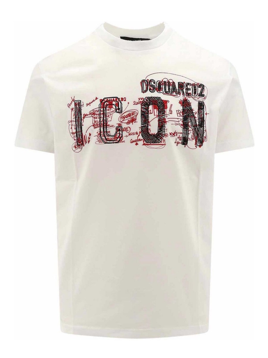 Uomo Dsquared2 | T-Shirt In Cotone Con Stampa