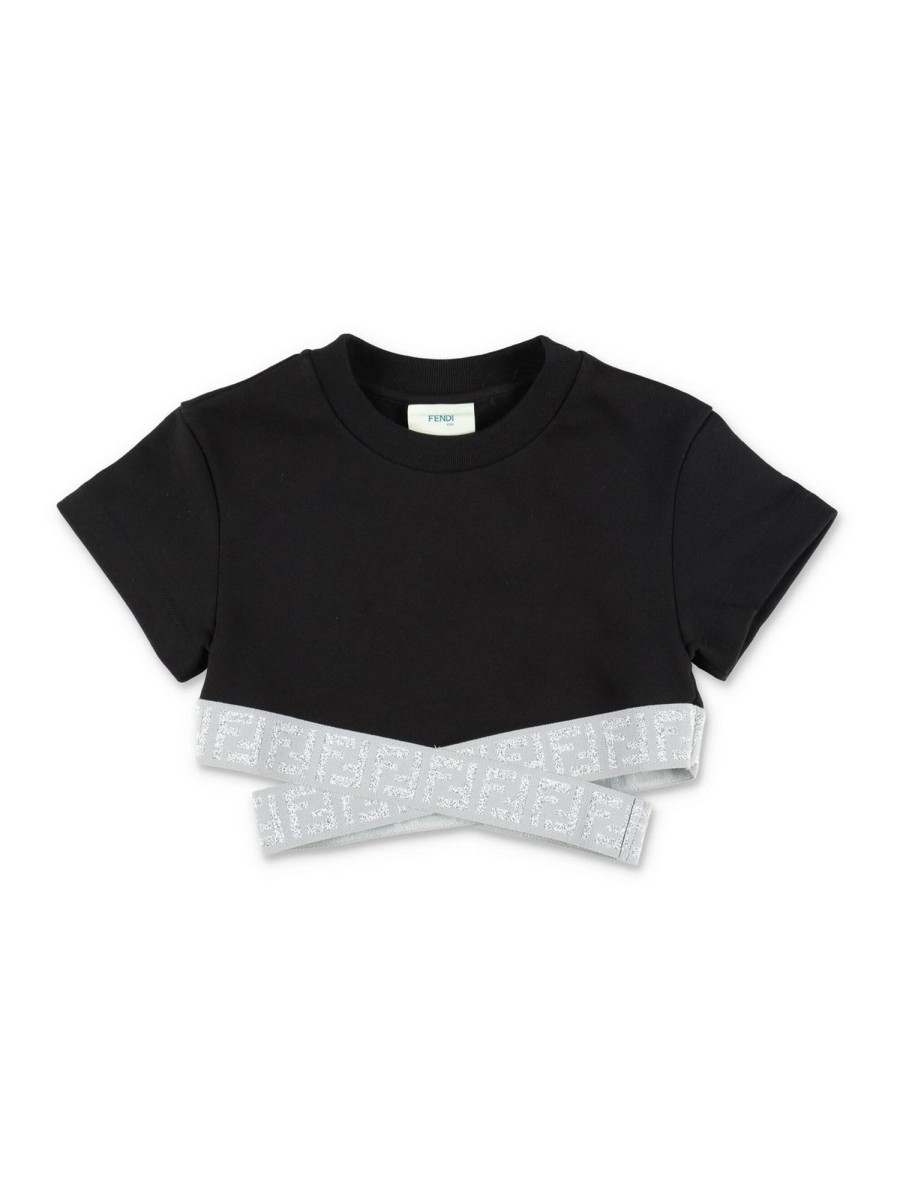 Bambino Fendi | Top Fendi Bambina Con Dettagli Glitterati