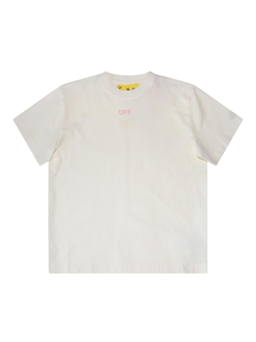 Bambino Off-White | Maglietta In Cotone Bianco