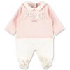 Bambino Fendi | Set Pagliaccetto Rosa Per Bambina