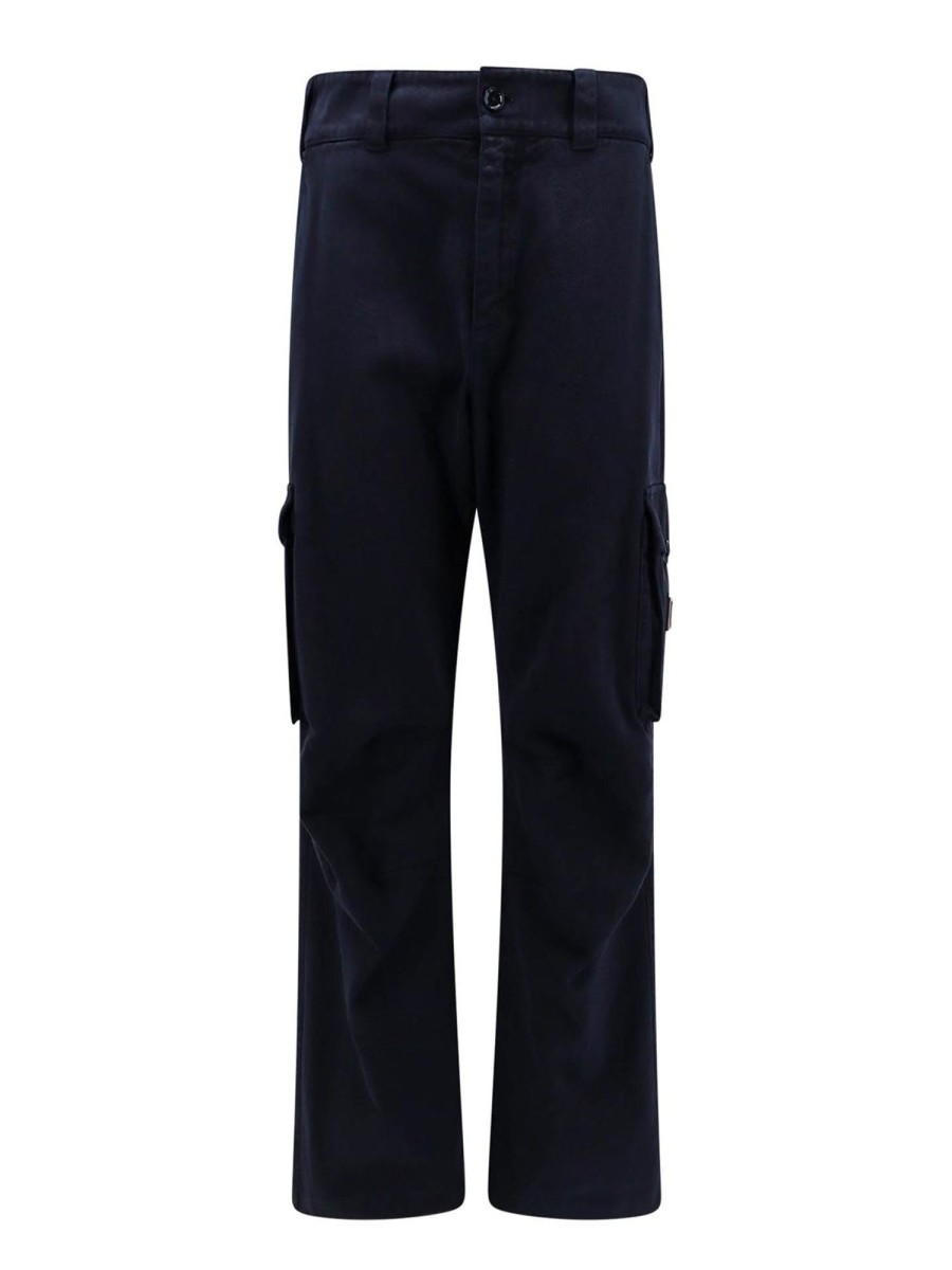 Uomo Dolce & Gabbana | Pantaloni Cargo In Cotone Con Patch Logo