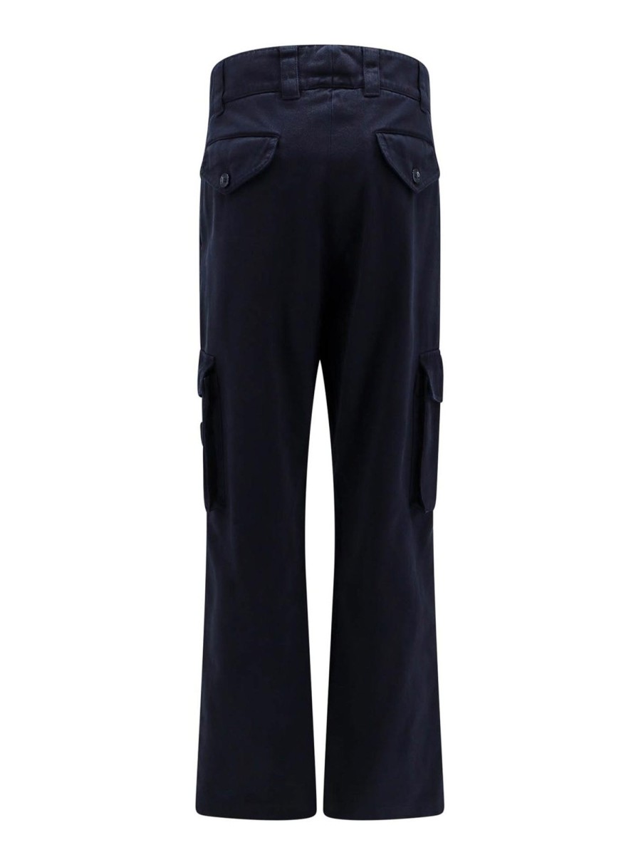 Uomo Dolce & Gabbana | Pantaloni Cargo In Cotone Con Patch Logo