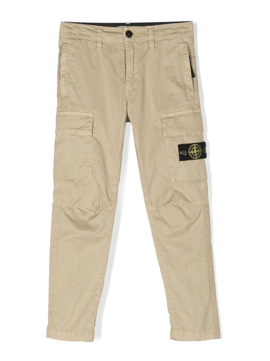 Bambino Stone Island | Pantaloni Cargo Con Motivo Mpass