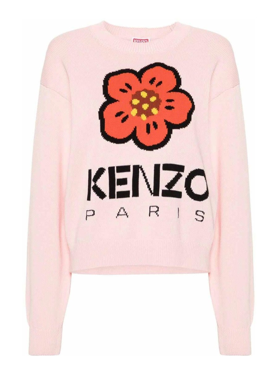 Danna Kenzo | Maglione In Cotone Con Fiori Bokeh