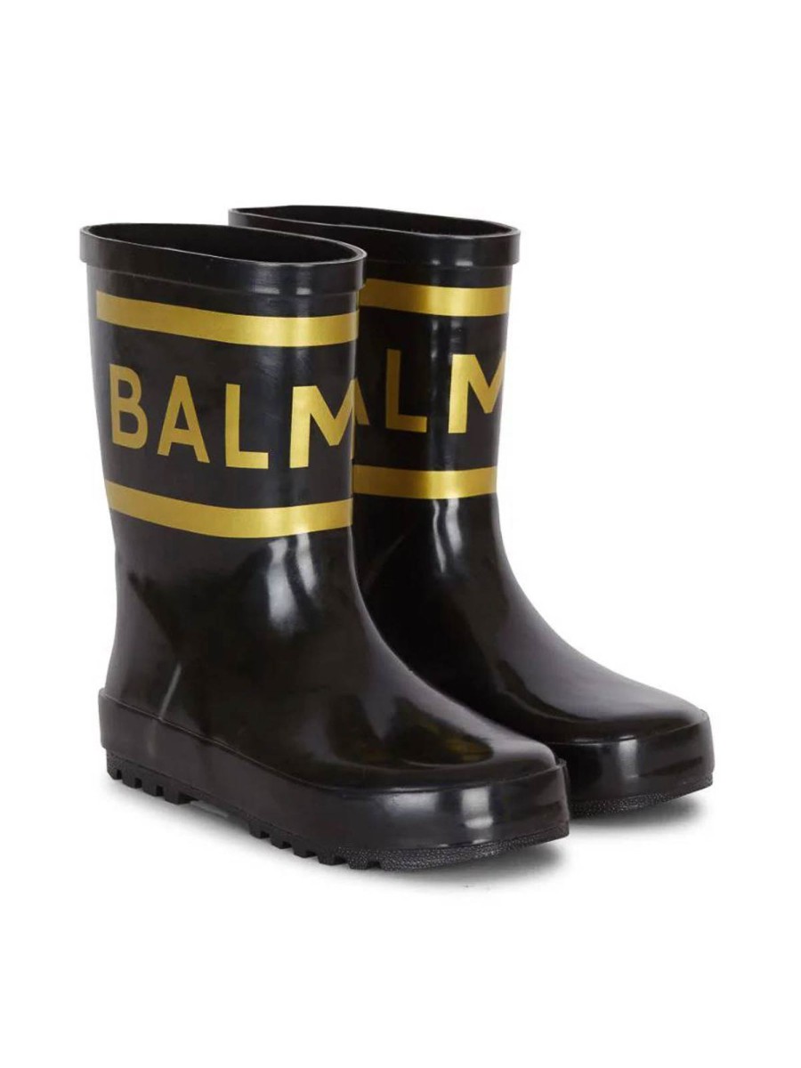 Bambino Balmain | Stivali Da Ragazza In Vernice Nera