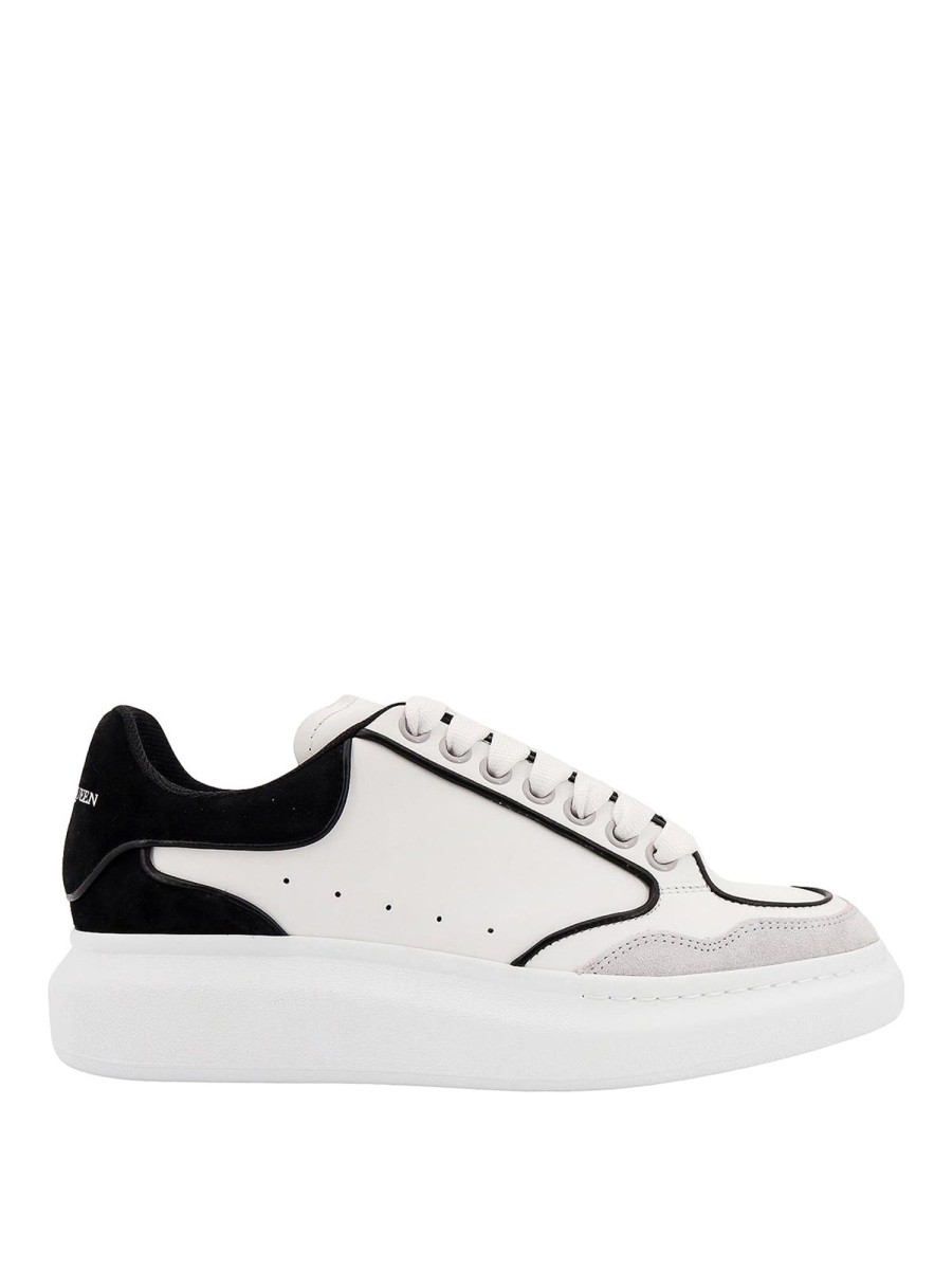 Uomo Alexander Mcqueen | Sneakers In Pelle Con Profili A Contrasto