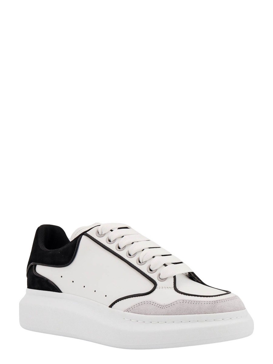 Uomo Alexander Mcqueen | Sneakers In Pelle Con Profili A Contrasto