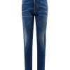 Uomo Dsquared2 | Jeans Con Patch Logo In Metallo Smaltato