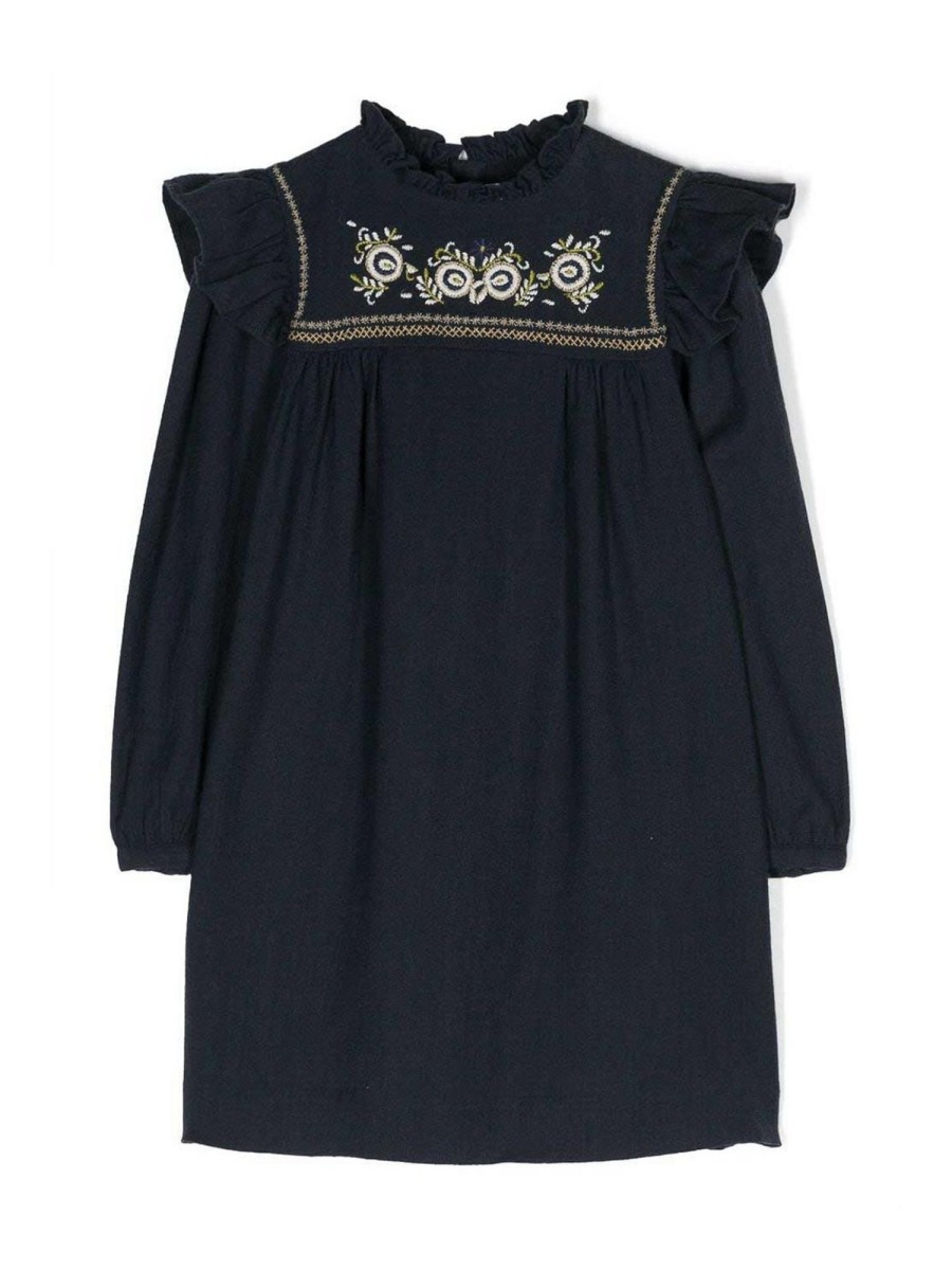 Bambino Bonpoint | Abito Da Ragazza Bonpoint Blu Navy