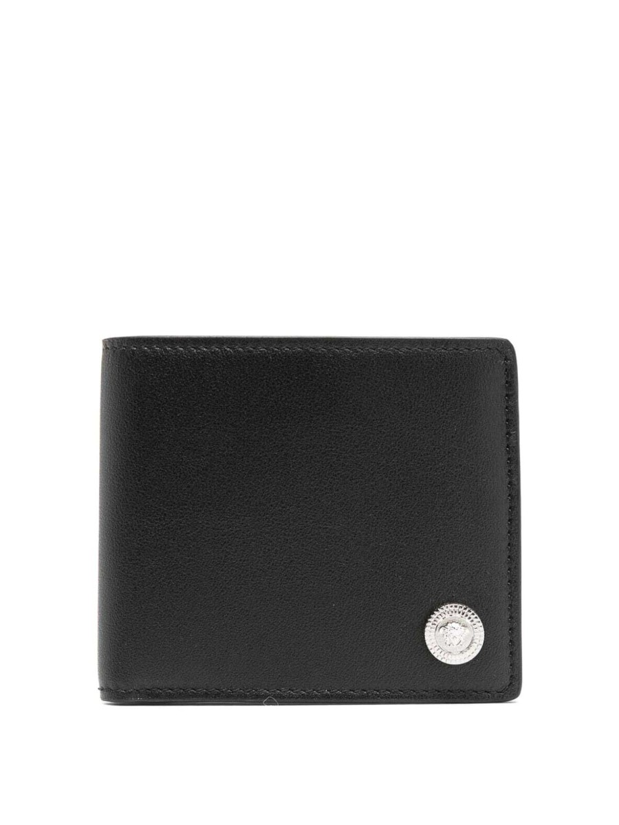 Uomo Versace | Portafoglio Bifold In Vitello