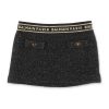 Bambino Balmain | Gonna Nera Glitterata In Misto Lana E Cotone