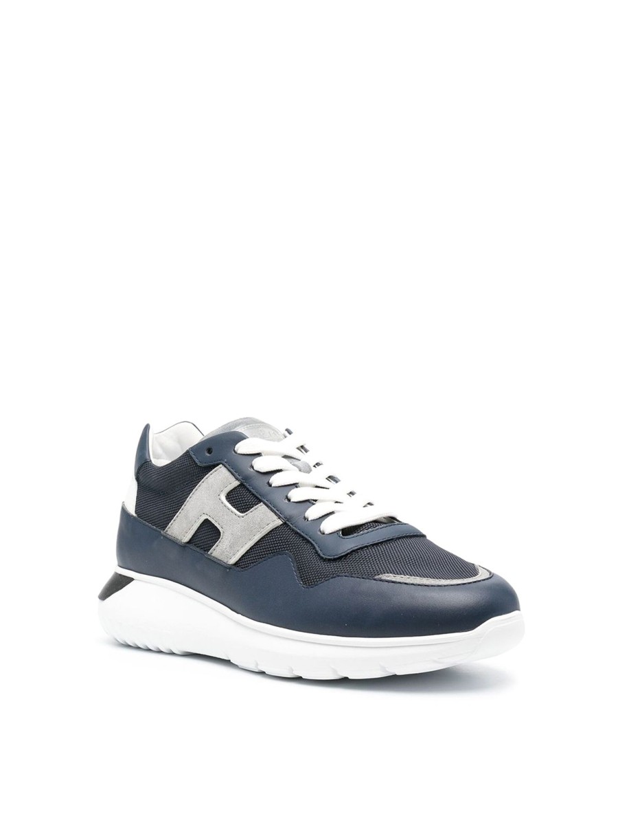 Uomo Hogan | Sneakers In Pelle A Pannelli Con Logo