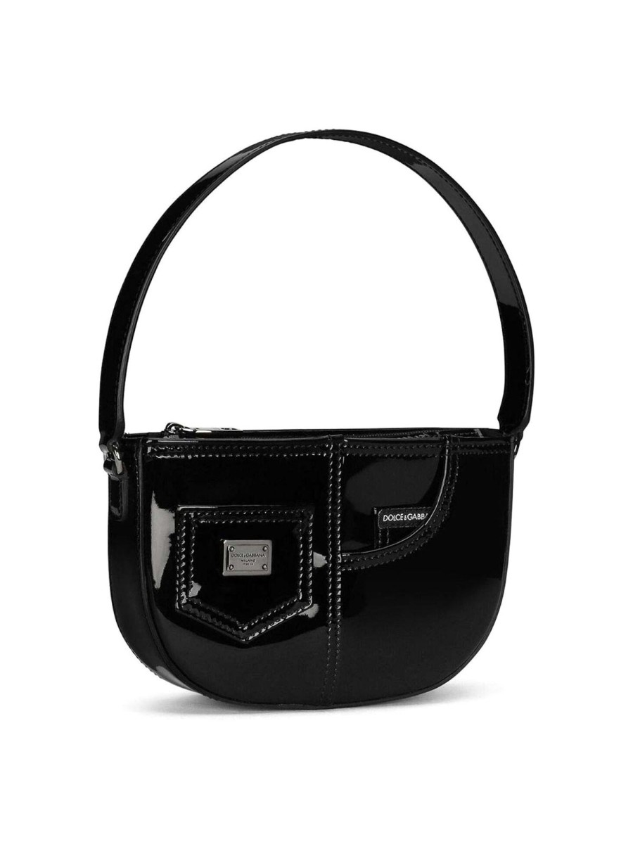 Bambino Dolce & Gabbana | Borsa Per Bambina In Vernice Nera