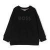 Bambino Hugo Boss | Felpa Da Ragazzo Di In Misto Cotone Nero