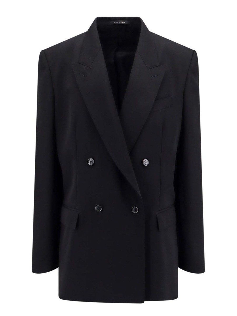 Uomo Balenciaga | Blazer Oversize In Lana Con Spalline