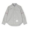 Bambino Thom Browne | Camicia Con Colletto Classico A Righe