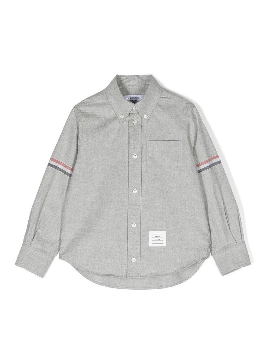 Bambino Thom Browne | Camicia Con Colletto Classico A Righe