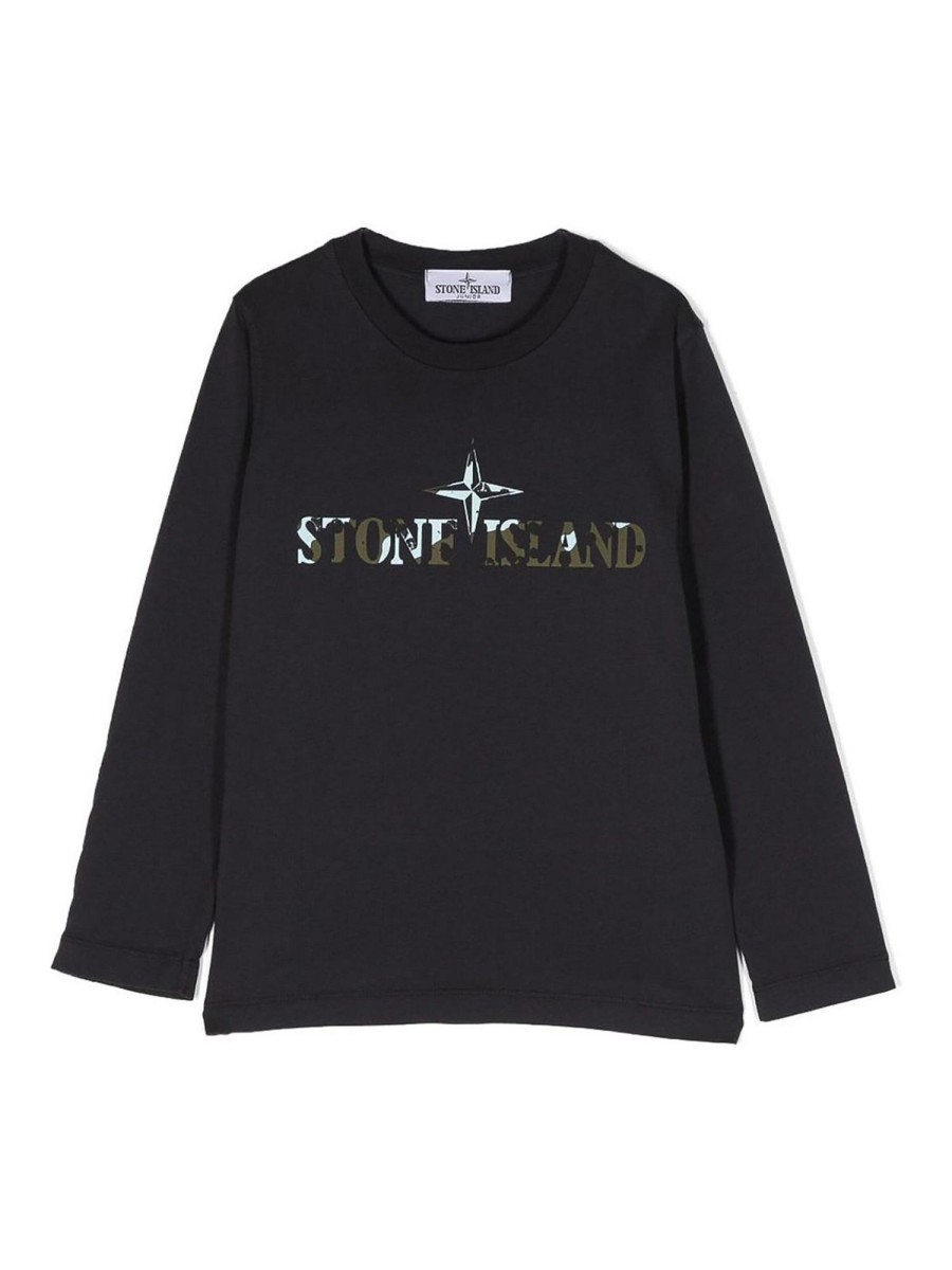 Bambino Stone Island | T-Shirt Con Stampa Logo