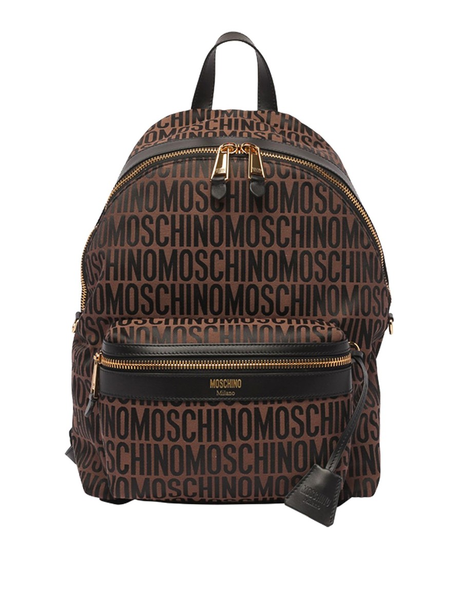 Uomo Moschino | Zaino Con Logo All Over