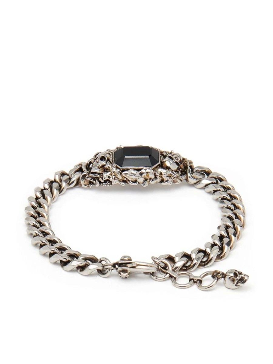 Uomo Alexander Mcqueen | Bracciale A Catena Con Teschio