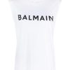 Danna Balmain | Top Smanicato In Cotone Organico Con Logo