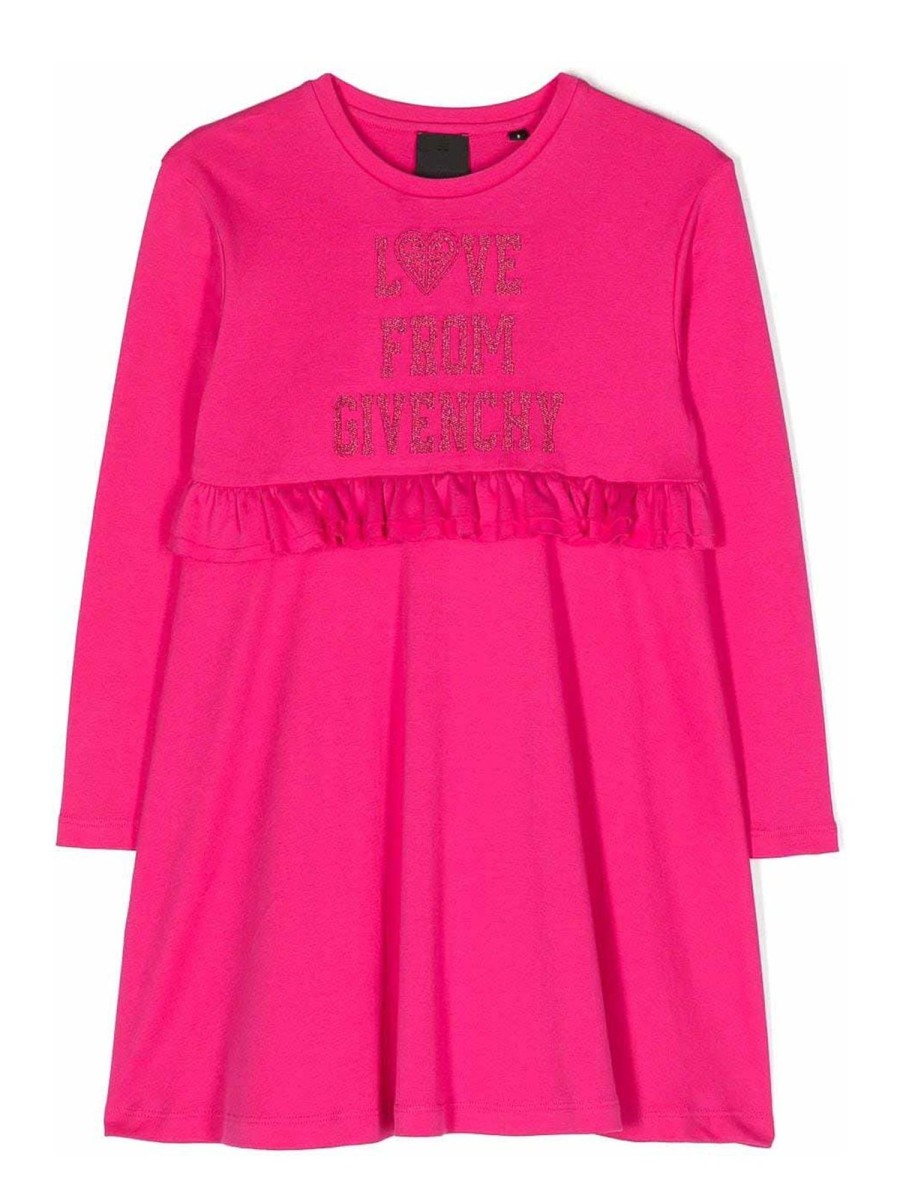 Bambino Givenchy | Abito Givenchy Per Bambina In Cotone Fucsia