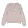 Bambino Bonpoint | Maglia Per Bambina Beige In Lana E Cotone