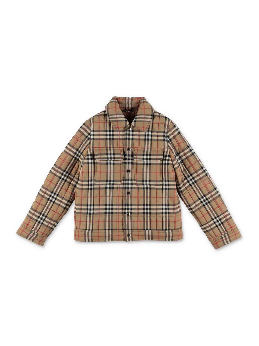 Bambino Burberry | Giacca Trapuntata In Nylon A Quadri Gideon