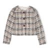 Bambino Bonpoint | Giacca Da Bambina In Misto Lana Tartan