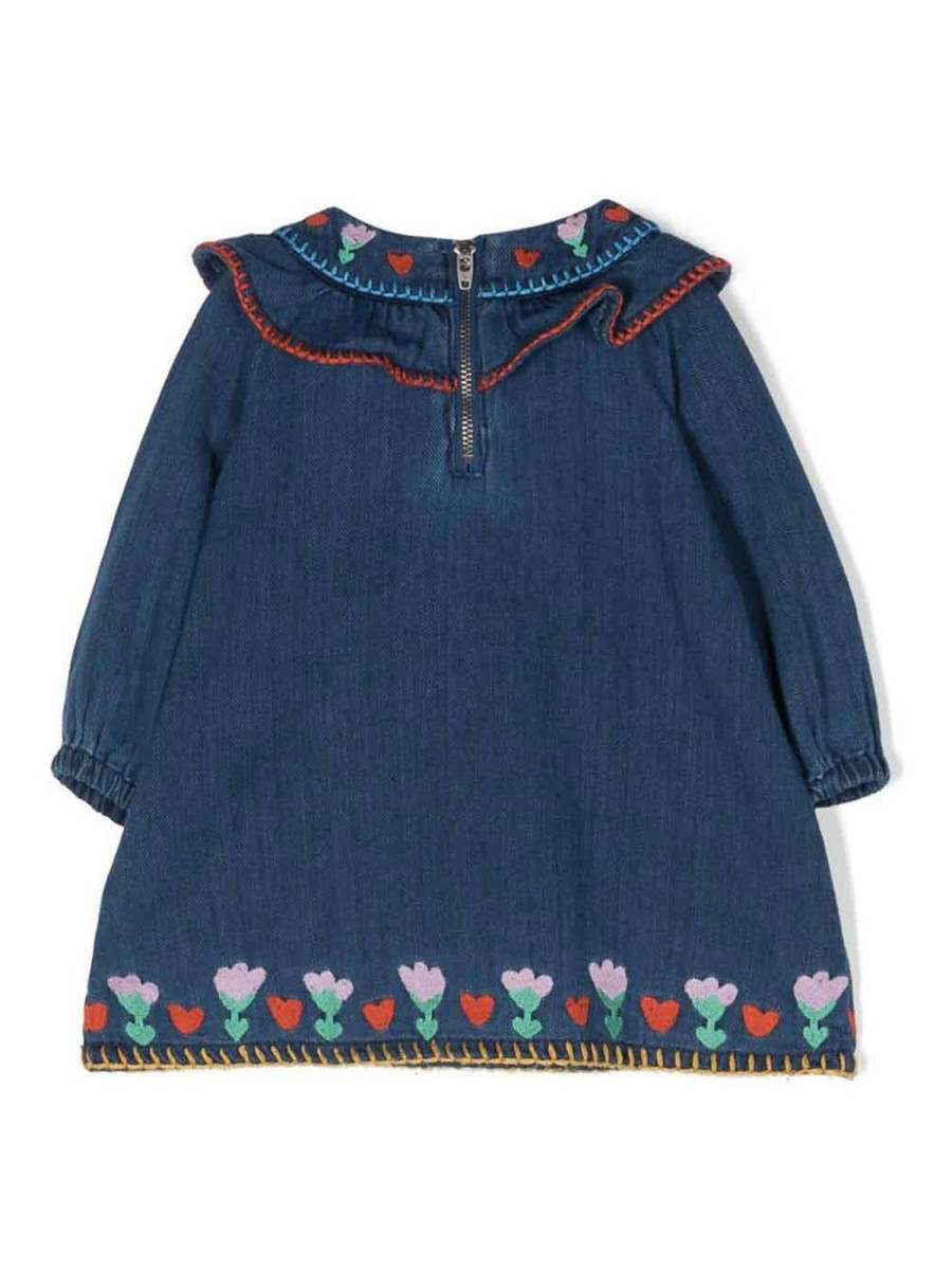 Bambino Stella Mccartney | Abito In Denim Di Cotone Blu